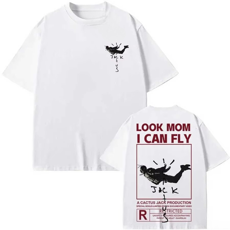 Cactus Jack Tee - 2026年新作コットンTシャツ メンズファッション ヒップホップTシャツ カクタスジャック ルーズショートスリーブ ファンギフト