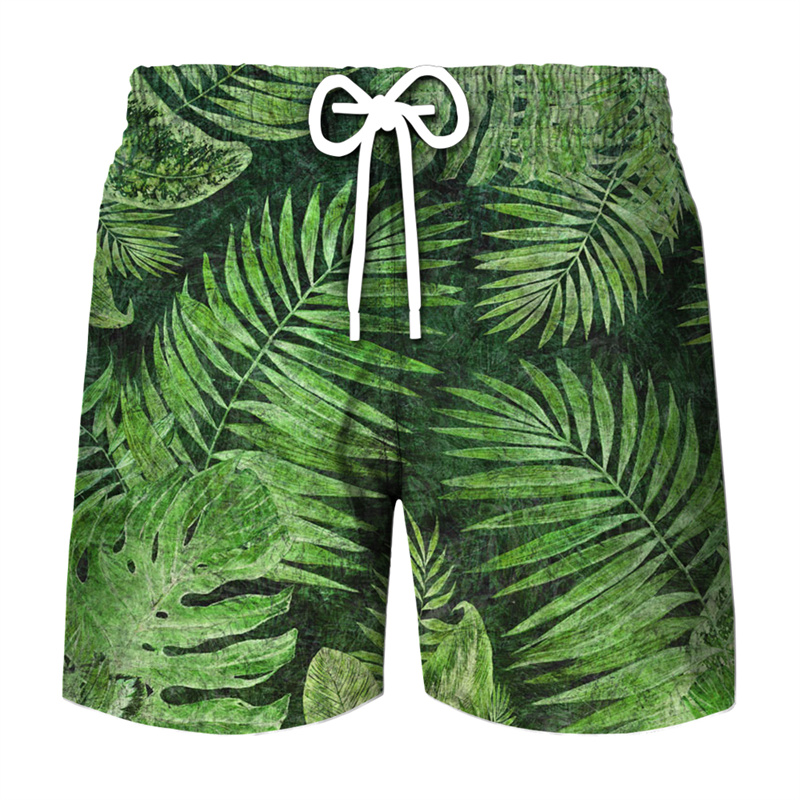 A Bathing Ape Camo - Hawii-ビーチショーツ,3Dプリント,リーフ,カモ,植物,グラフィック,サーフ,夏,休暇,クール,アイスショーツ