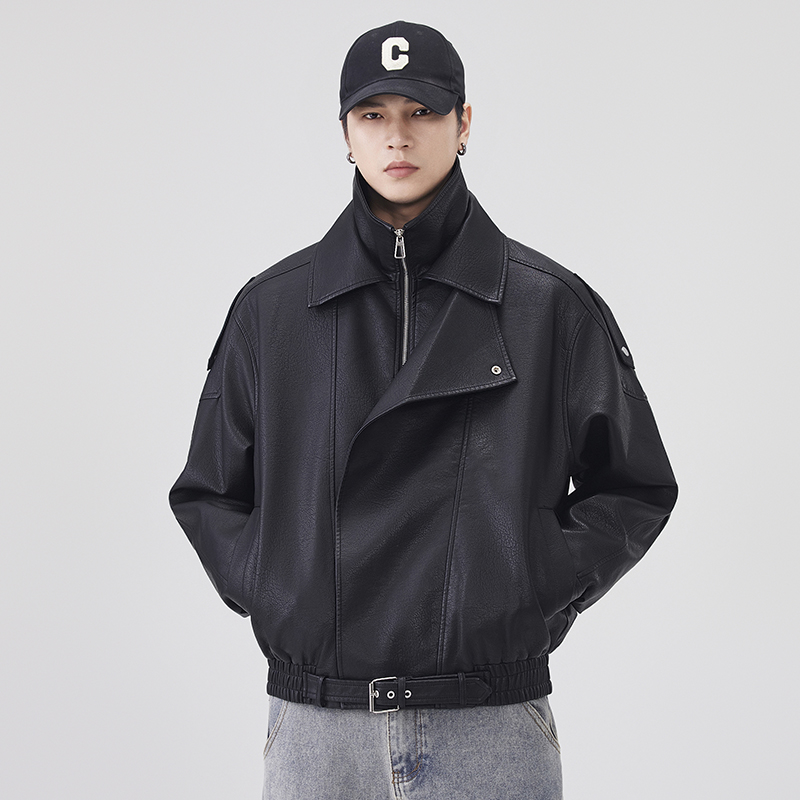 Streetwear Clothing Brands - 秋冬レザージャケット男性ストリートファッションルーズカジュアルヴィンテージオートバイジャケットコート上着男ブランド服