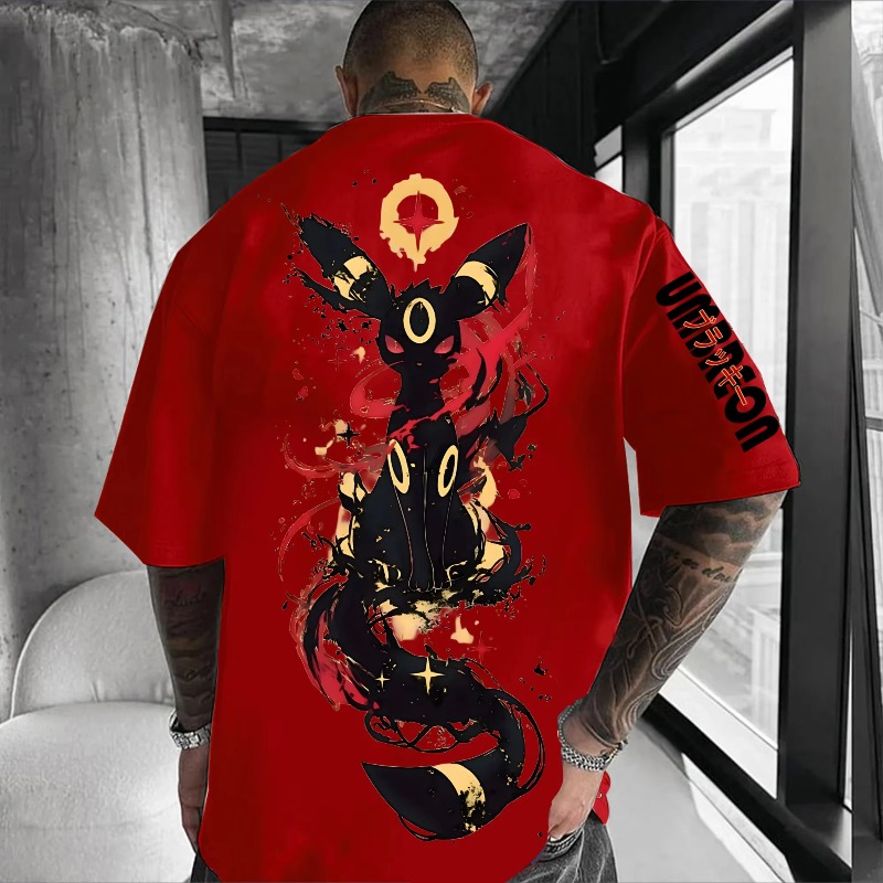 Cap Streetwear Brand - ポケモン共同ブランドプリントTシャツ2025夏新作メンズストリートウェアゆったりカジュアルトレンド万能子供親子ウェアトップス
