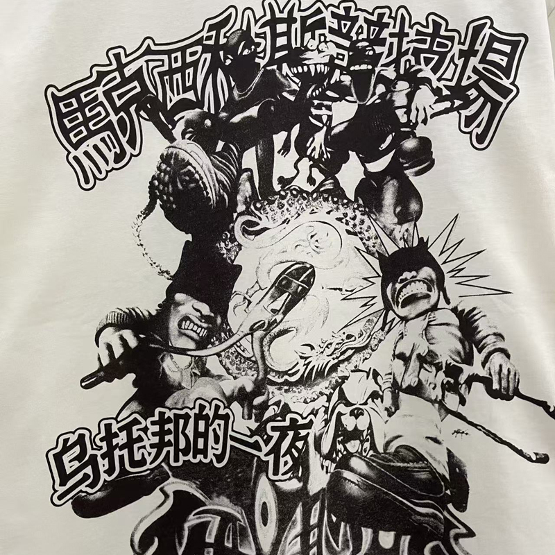 Cactus Jack Tee - アメリカンハイストリート夏新作カクタスジャックTシャツメンズヒップホップラウンドネックトップTシャツ楽しいプリント半袖