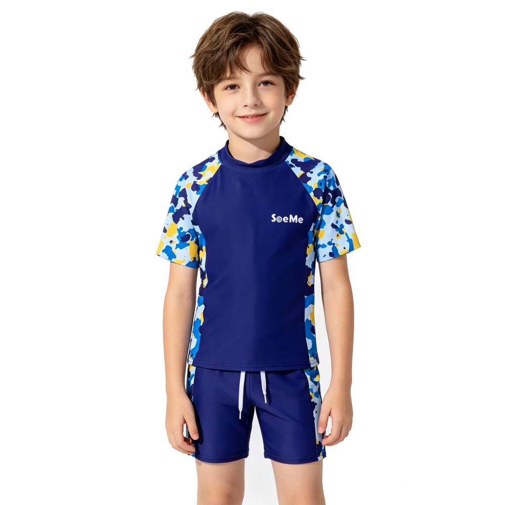 A Bathing Ape Camo - 男の子用水着 夏用 2ピース ラッシュガード 迷彩柄 速乾