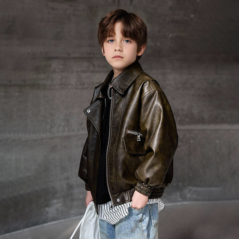 男の子ダークグリーン防水防風コート 2-12Y 子供ブラック - Streetwear Brands Logo のレビューと価格