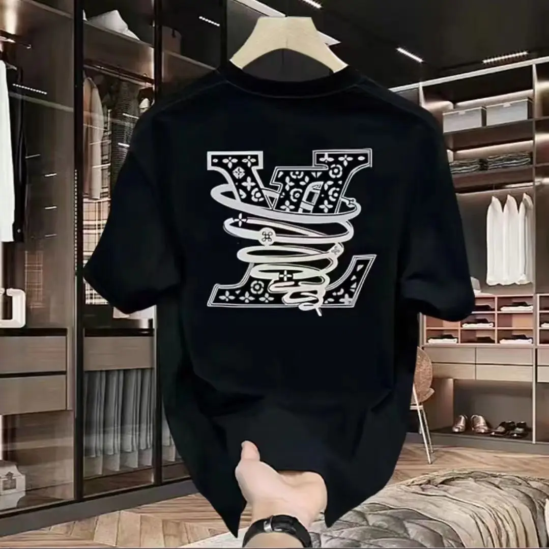 100%純綿メンズ高級ブランドレタープリントTシャツ、半袖T - Streetwear Clothing Brands のレビューと価格