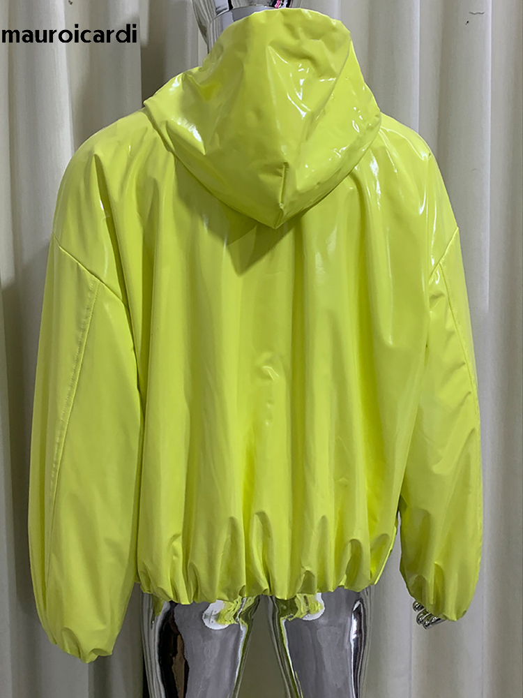 Mauroicardi 春特大光沢のある光沢のあるレザージャ - Streetwear Clothing Brands のレビューと価格