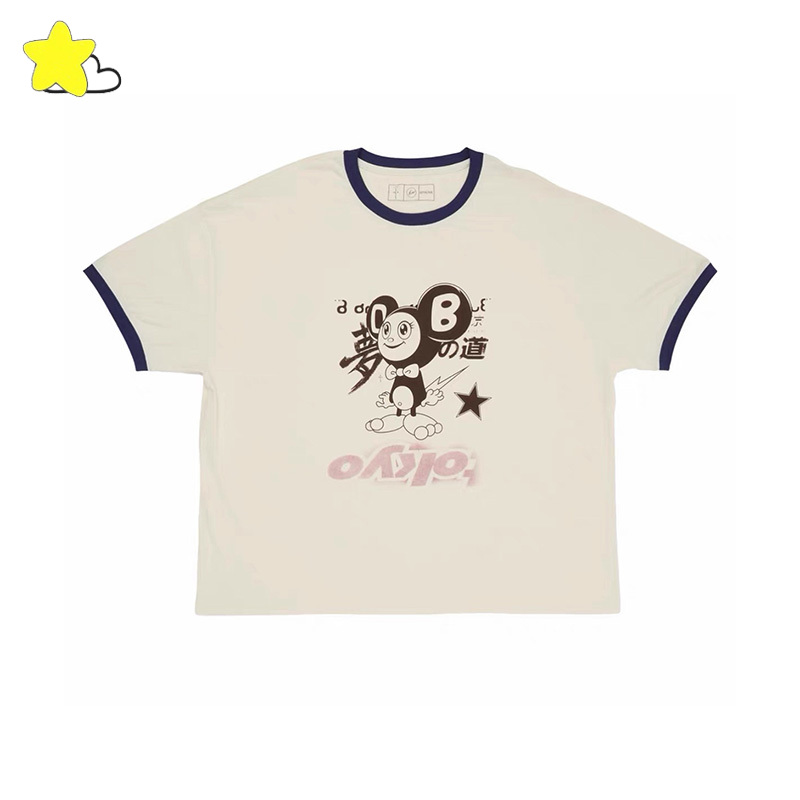 最高品質のコットン製襟と袖口の切り替えが施されたベージュのカ - Cactus Jack Tee のレビューと価格
